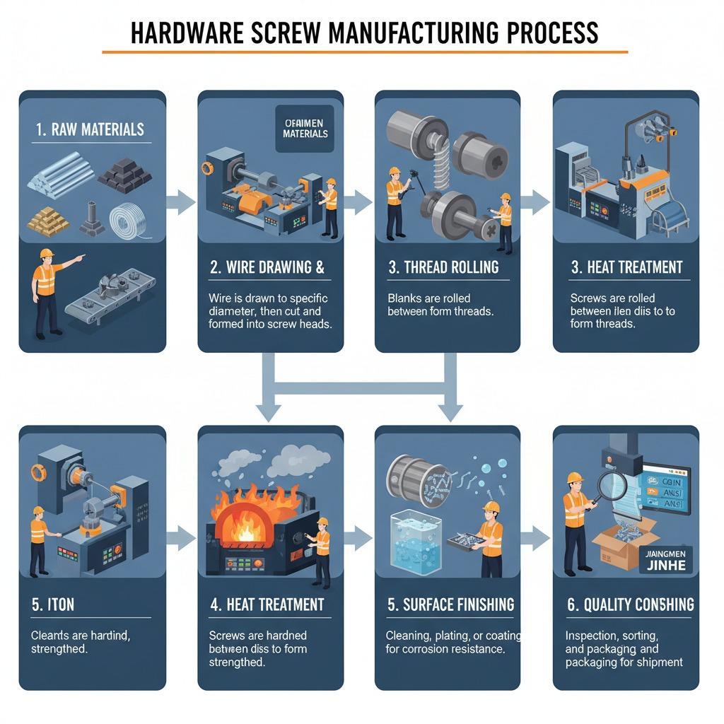 Creating high-quality hardware screws: An in-depth visit to Jiangmen Jinhe