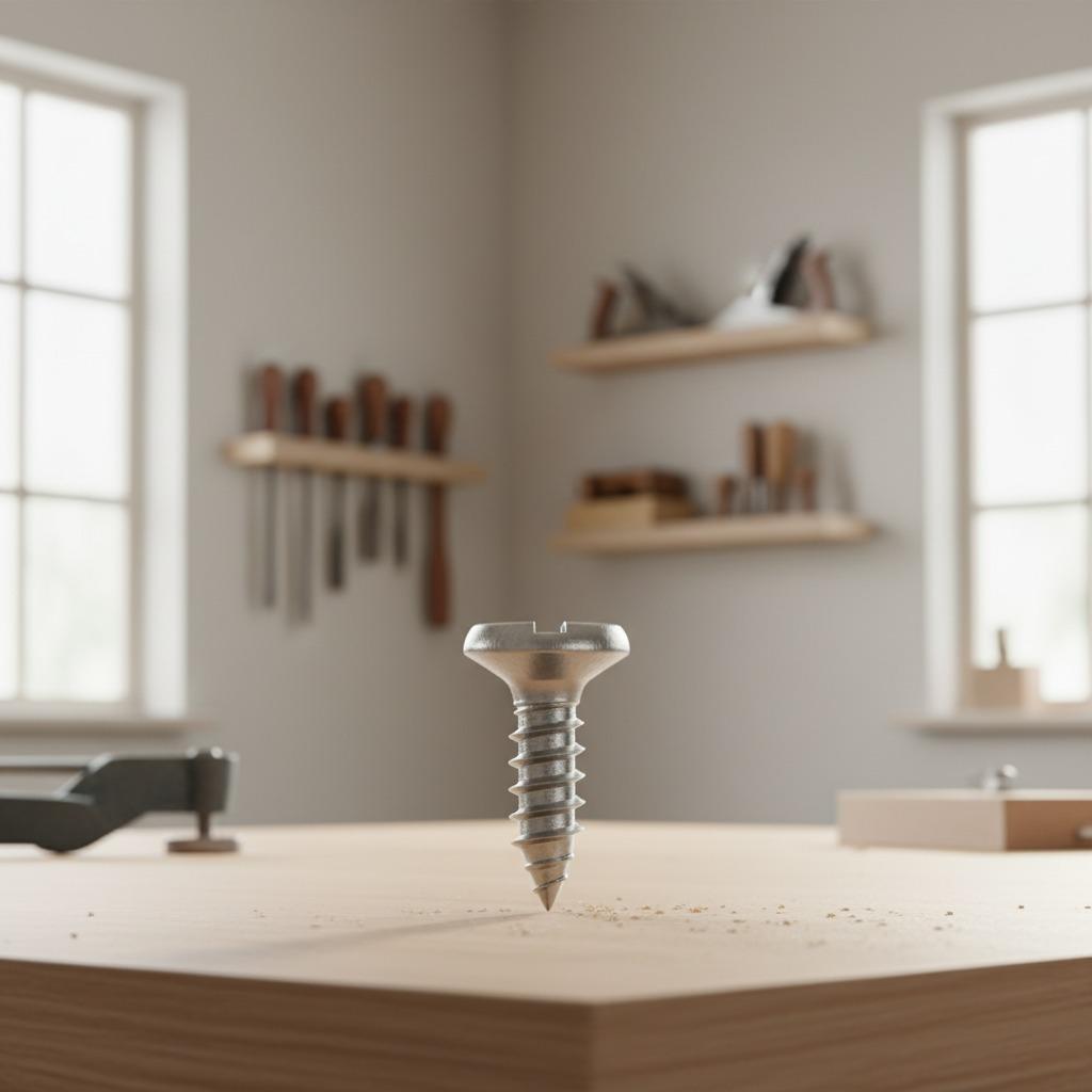 Cabinet screws suitable for medium-density fiberboard, particleboard, plywood, and solid wood.