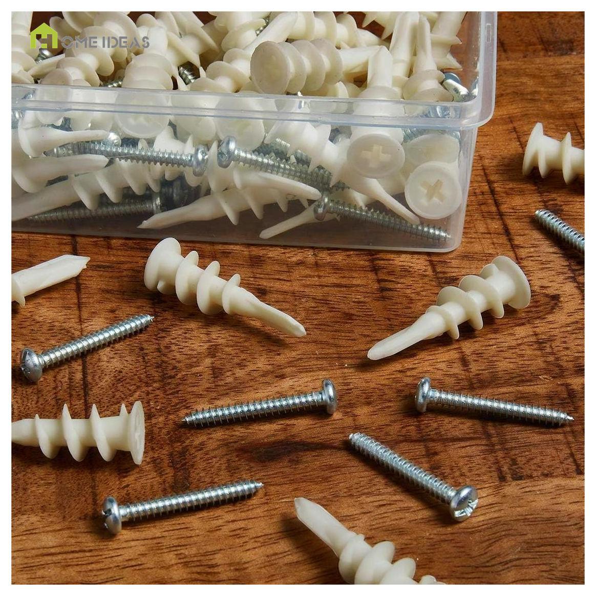 White Wall Anchor Plug and Screw Assortment Case