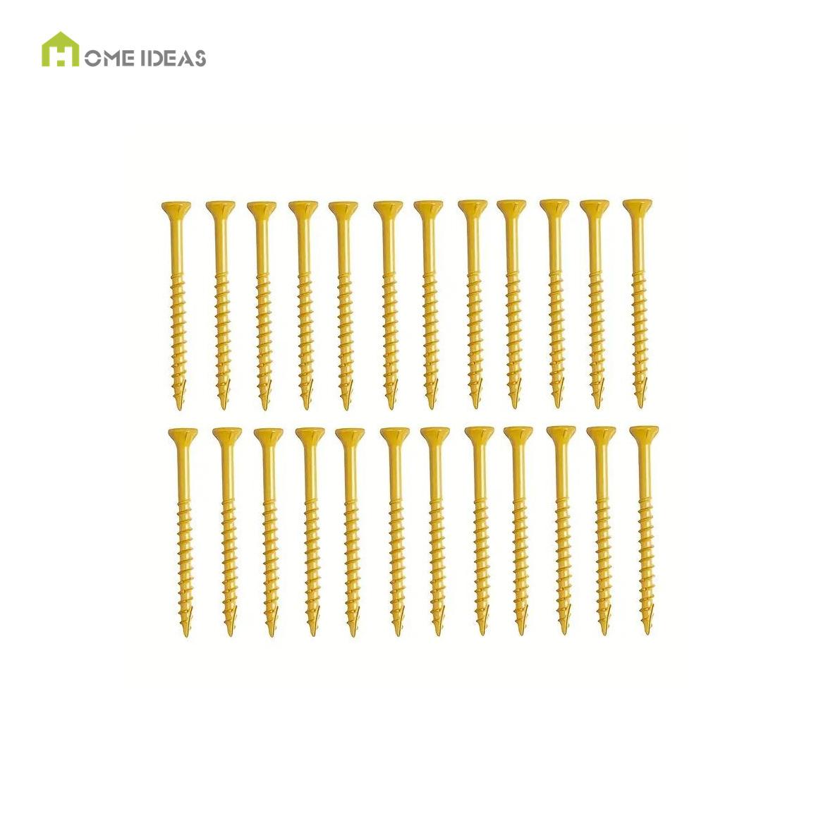 Yellow-Coated Countersunk Wood Screw Pack