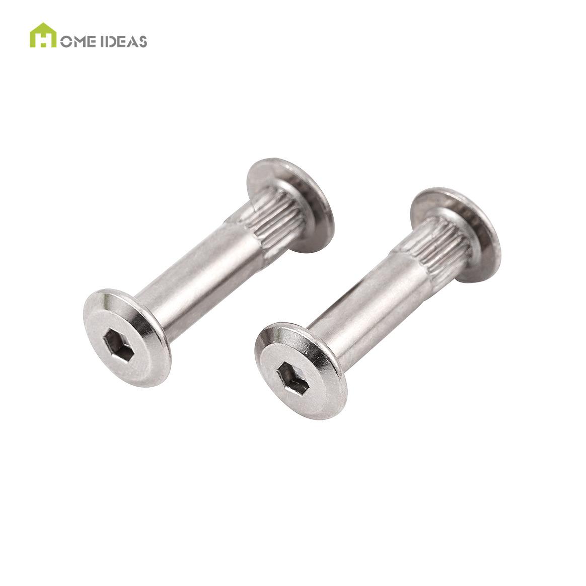 Silver Internal-Hex Male-Female Furniture Connector