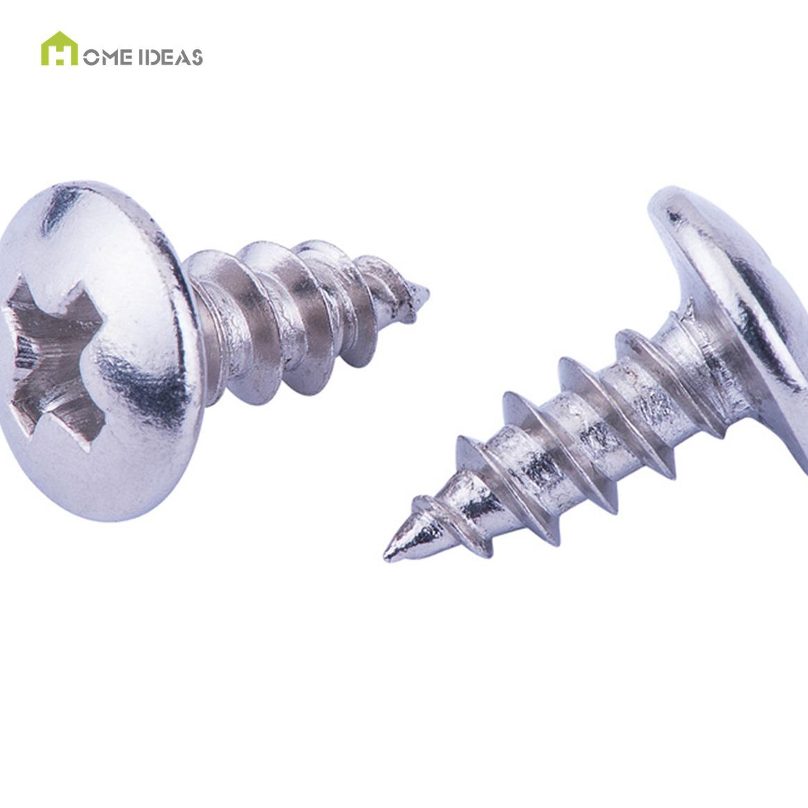 Black and Silver Wide Pan Head Self-Tapping Screws