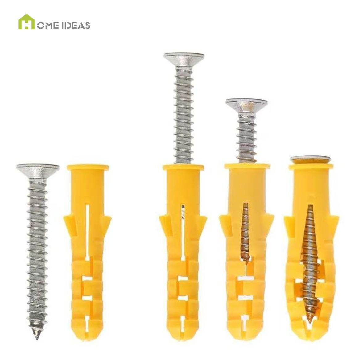 Yellow Nylon Expansion Plug and Screw Set