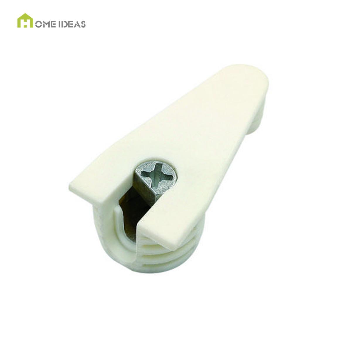 Two-Piece Plastic and Metal Shelf Support Fitting
