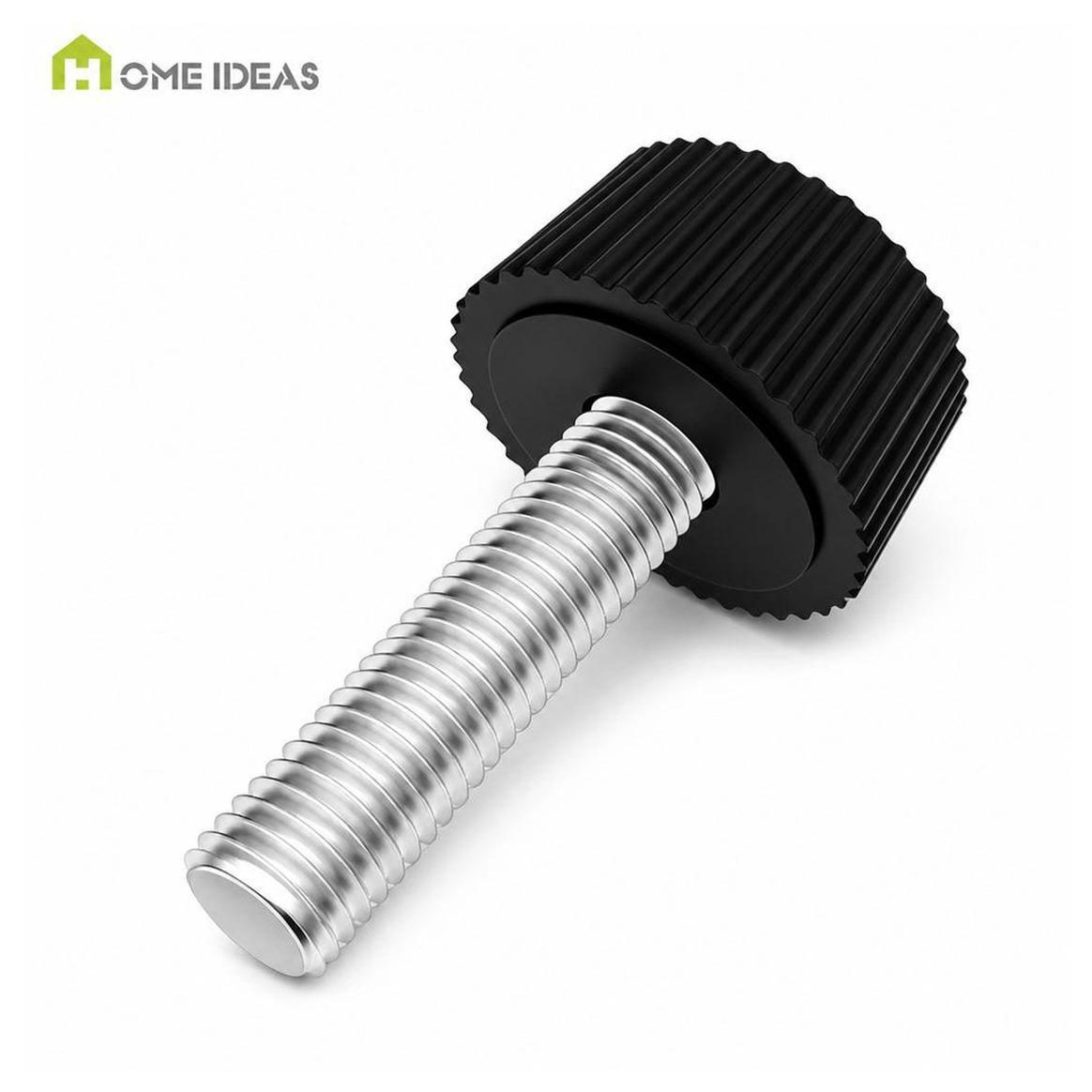 Black Knurled Round-Head Thumb Screw