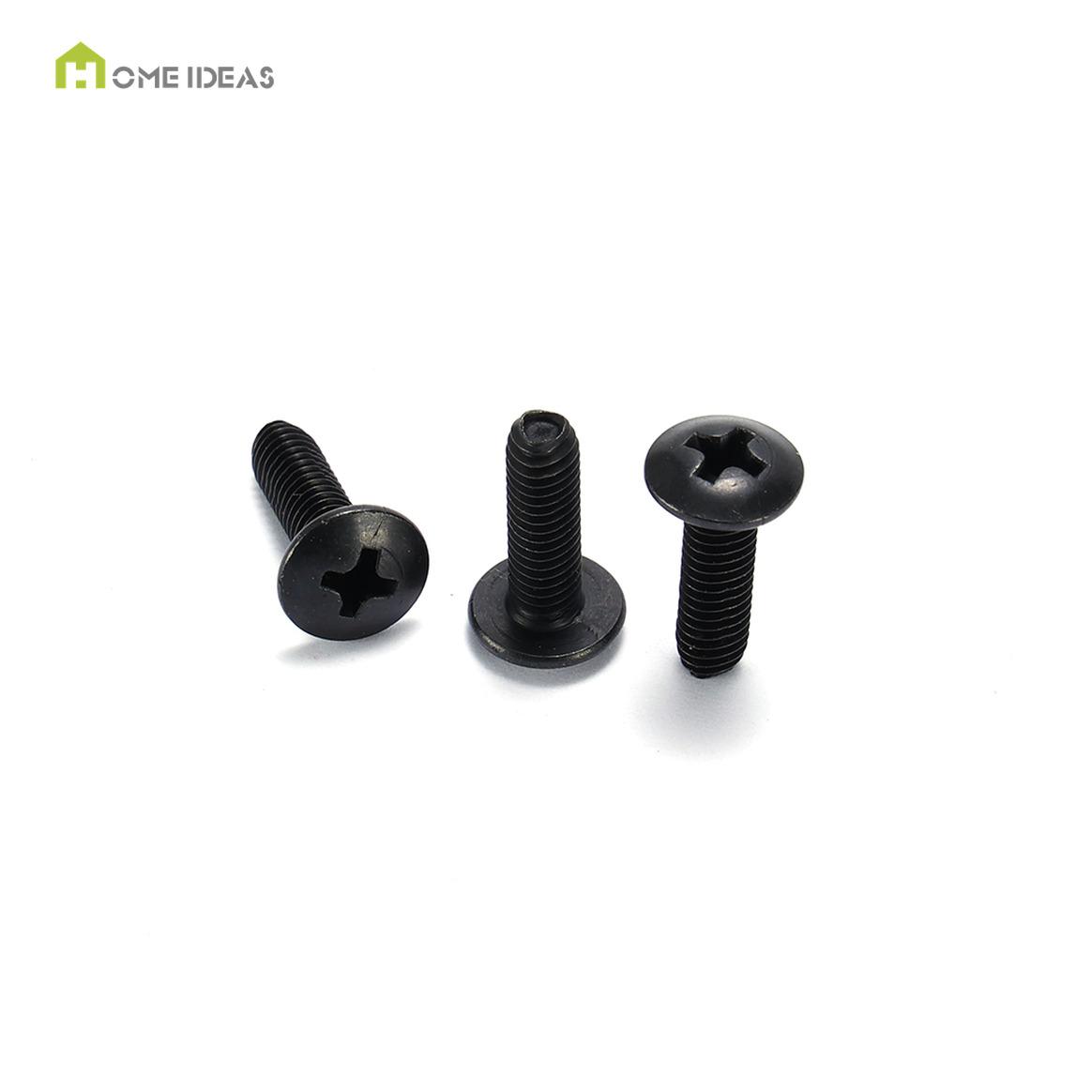 Black Wide Truss-Head Cross-Drive Machine Screw