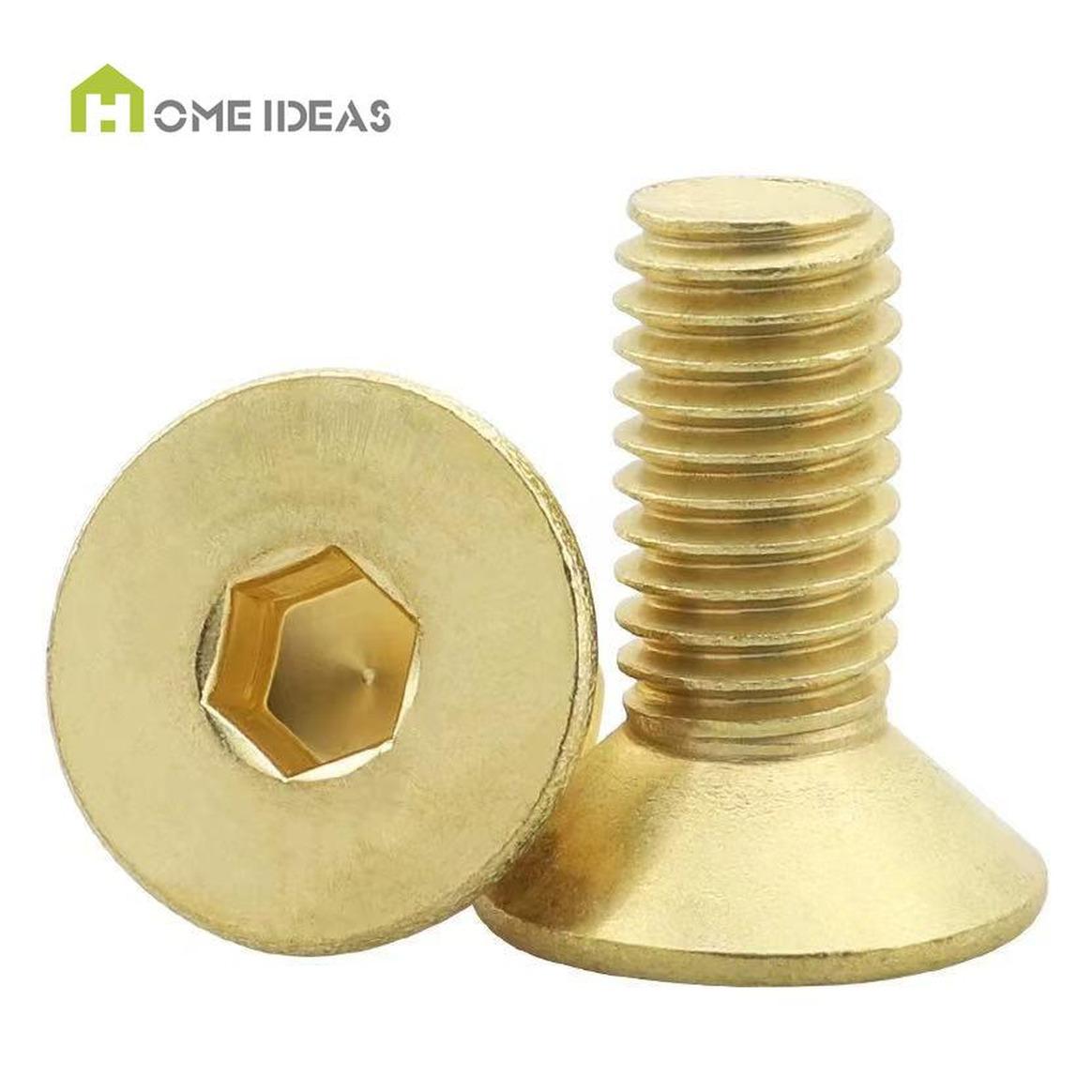 Brass-Colored Hex-Socket Countersunk Machine Screw