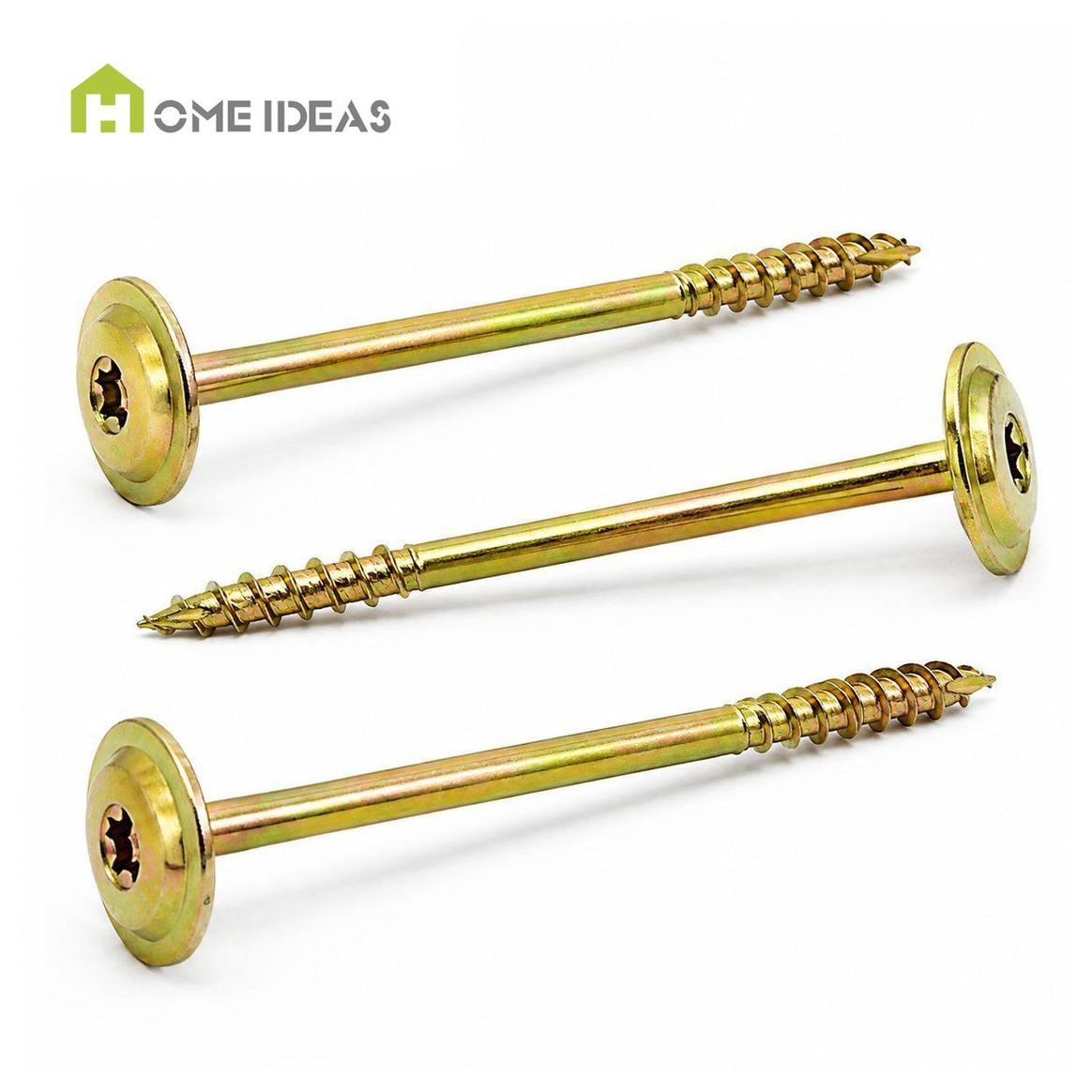 Yellow-Toned Washer-Head Timber Screw