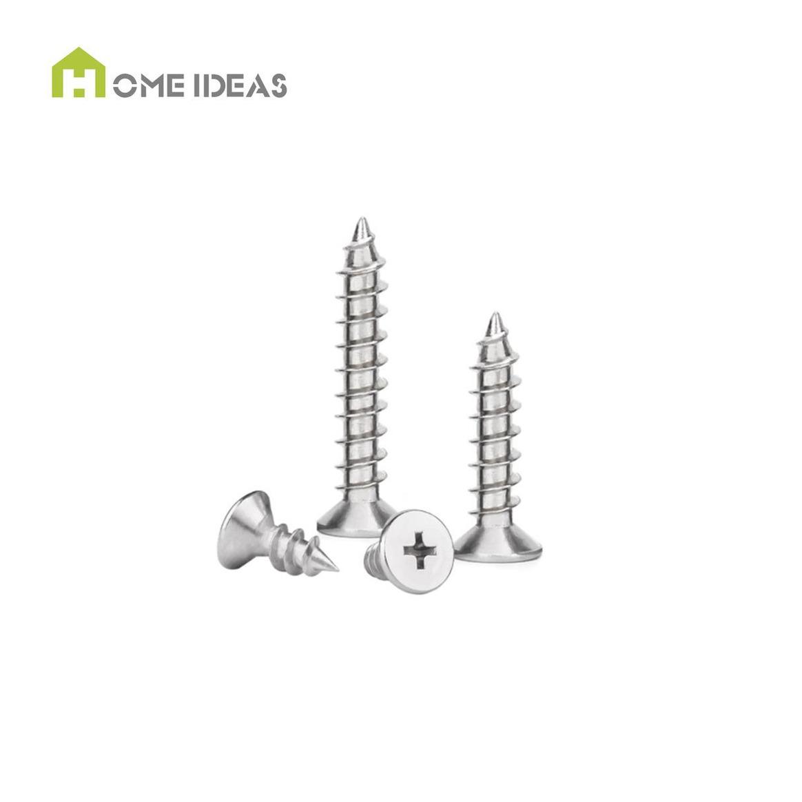 Silver Cross-Drive Countersunk Coarse-Thread Screw