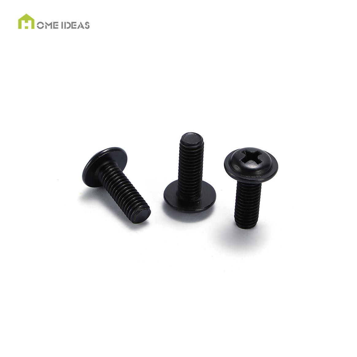 Black Cross-Drive Wide Truss-Head Machine Screw