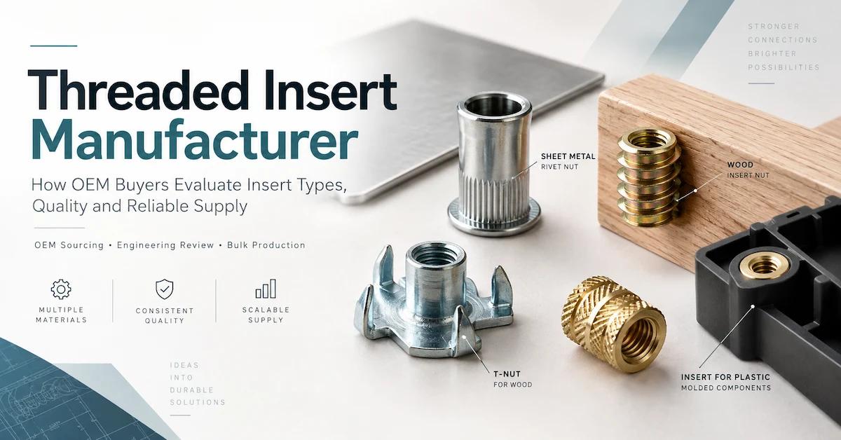 Fabricant d'inserts filetés : Comment les acheteurs OEM évaluent les types d'inserts, la qualité de fabrication et la fiabilité de l'approvisionnement en gros