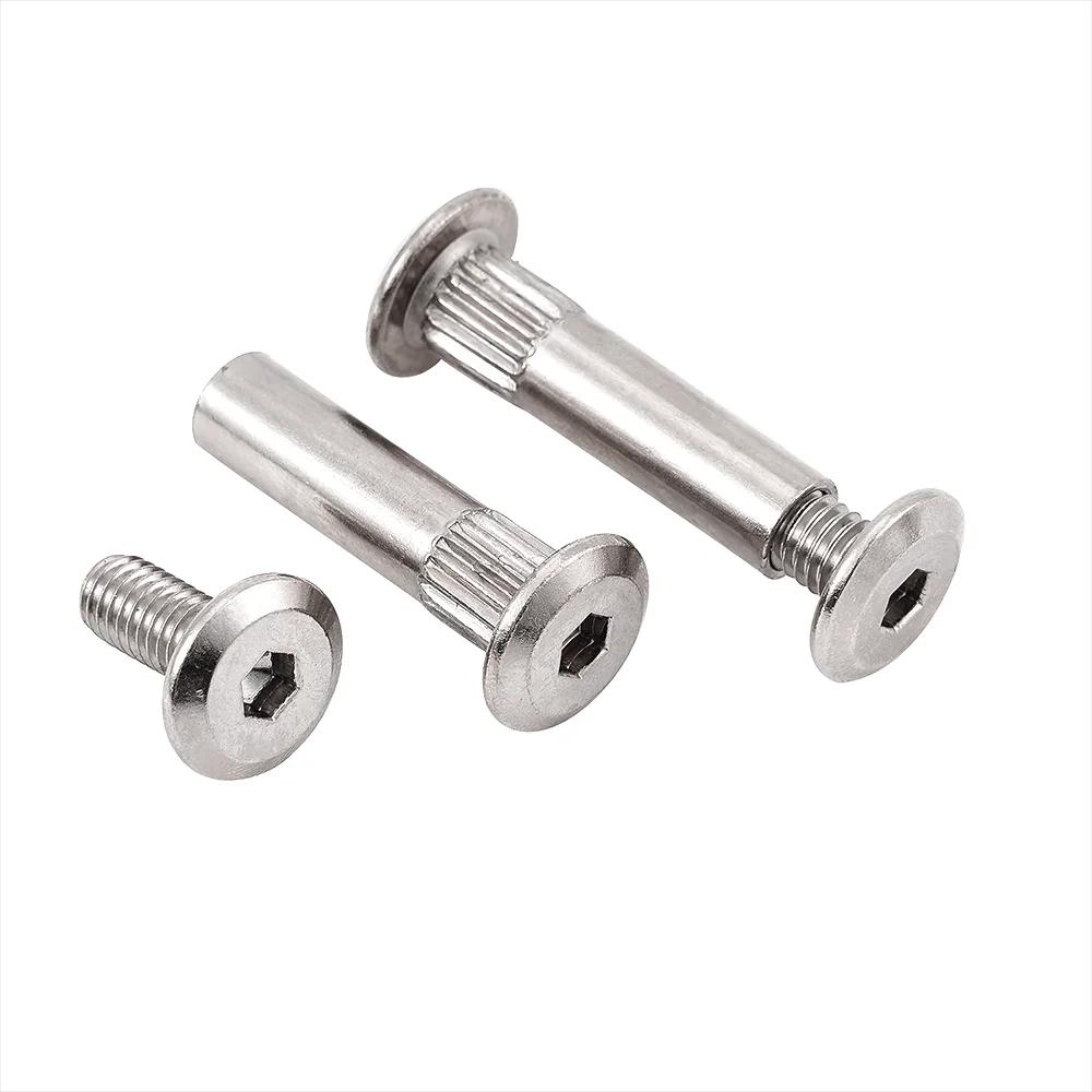 Top Selling Stainless Steel Hex Chicago Screws Hexagon Head Male Female Combination Screw Nut Furniture Connector Inch