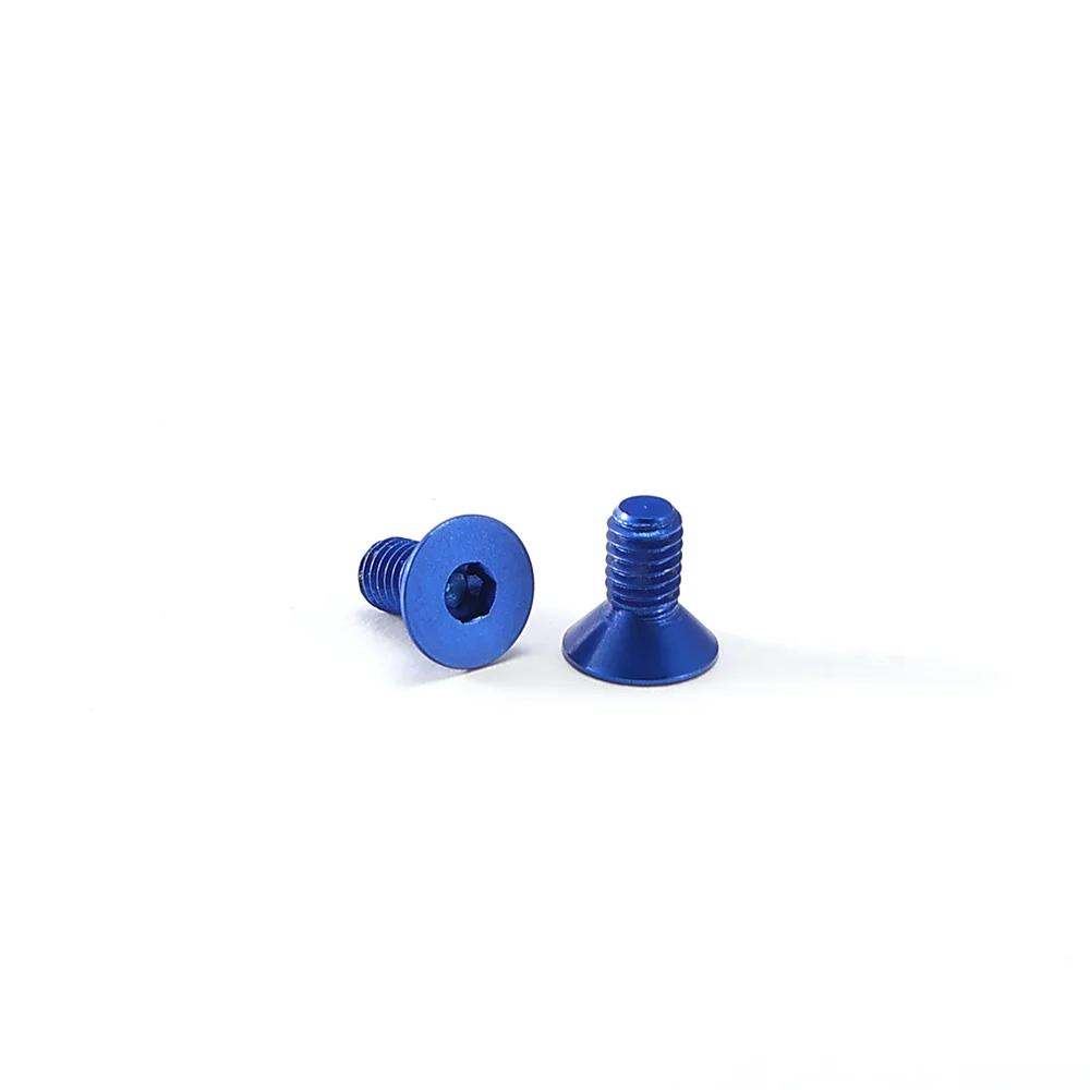 Customizable M5 countersunk head screws, M2 blue aluminum ISO standard socket head cap screws, factory anodized.