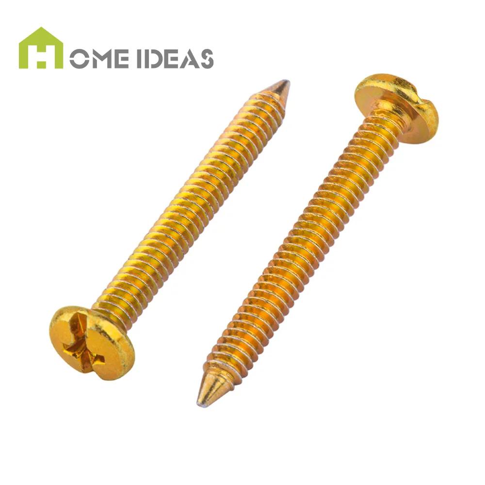 Furniture Hardware M4 Metric/Inch Stainless Steel Fine Thread Golden Cross Zinc Plated Self-tapping Screw