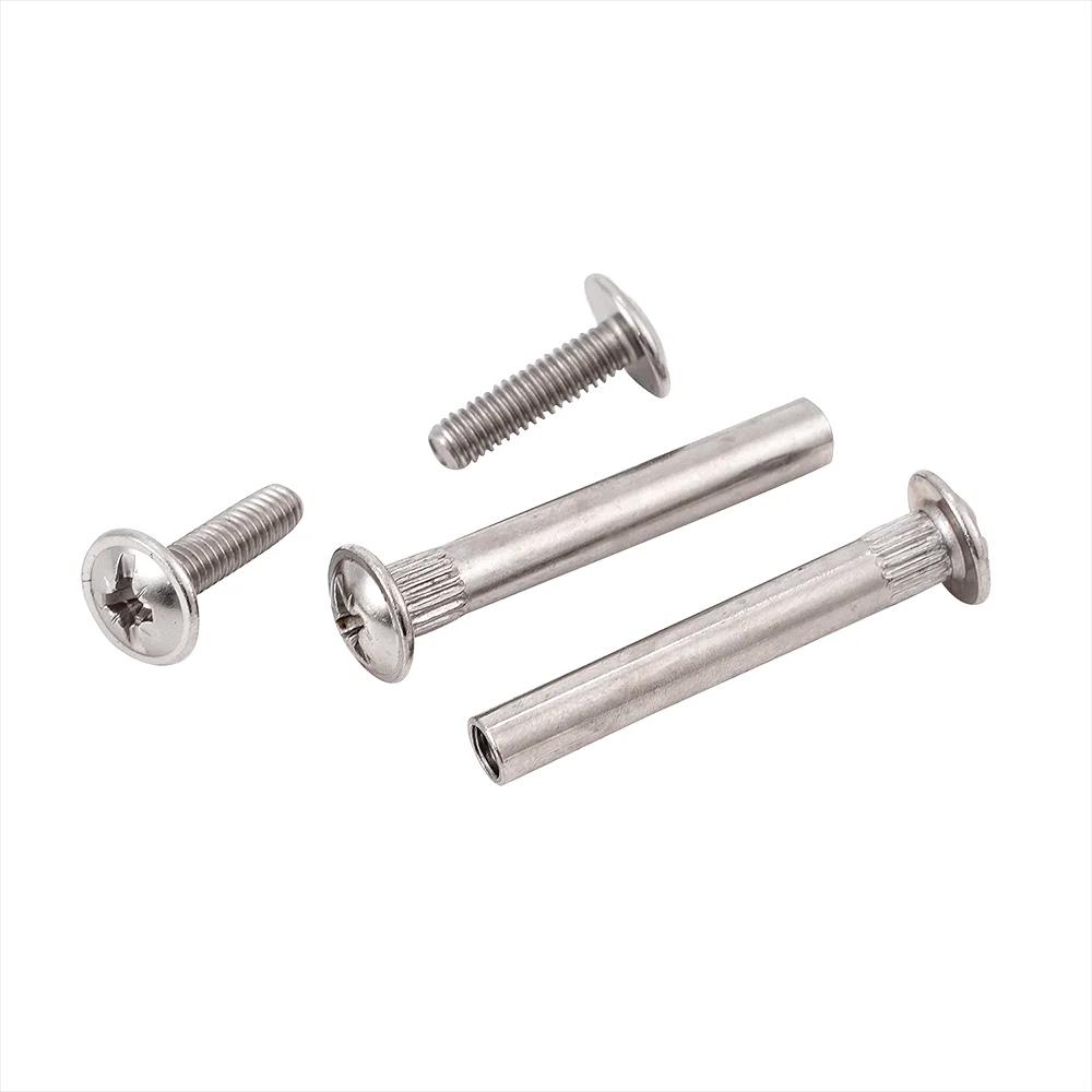 Factory Supply ISO Metric M5 M4 M7 Cross Head Furniture Screw Male Female Stainless Steel Furniture Fixing Screw