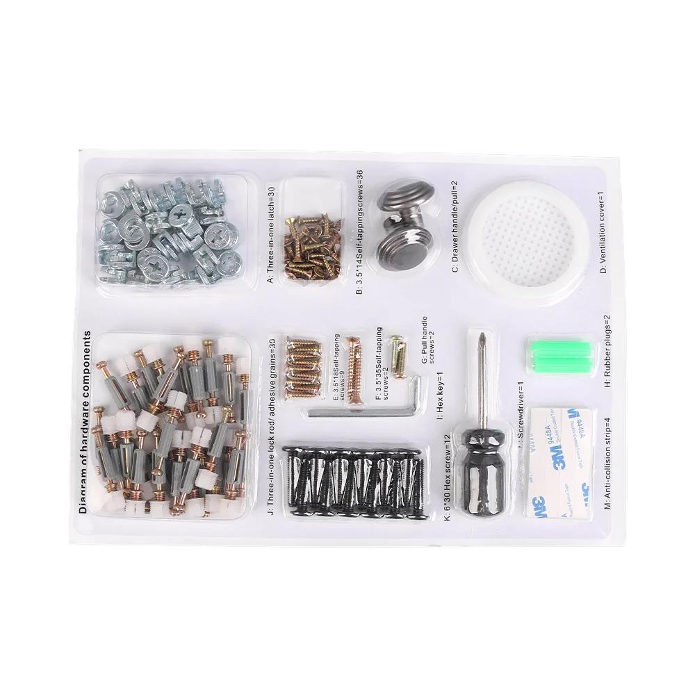Blister Packaging Custom Screw Set Connectors 316 Stainless Assorted Nut Bolts Screw Assembled for Shoe Cabinet Installation