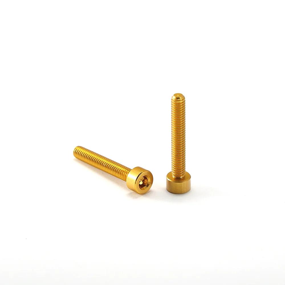 Factory price, metric ISO, aluminum M6 anodized gold hexagonal self-tapping screws