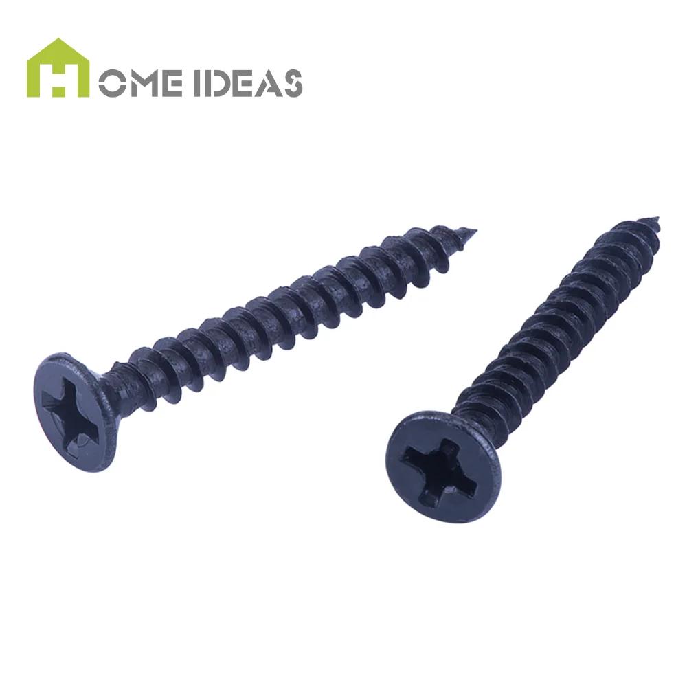 Wholesale M4 metric ISO steel flat head gypsum board particleboard gypsum screws, black self-tapping screws