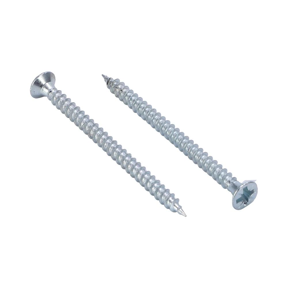 Parafuso de cabeça chata cruzada M3.5 de 50 mm em aço inoxidável zincado, autoatarraxante para drywall, compatível com sistemas em polegadas e métricos, preço de fábrica.
