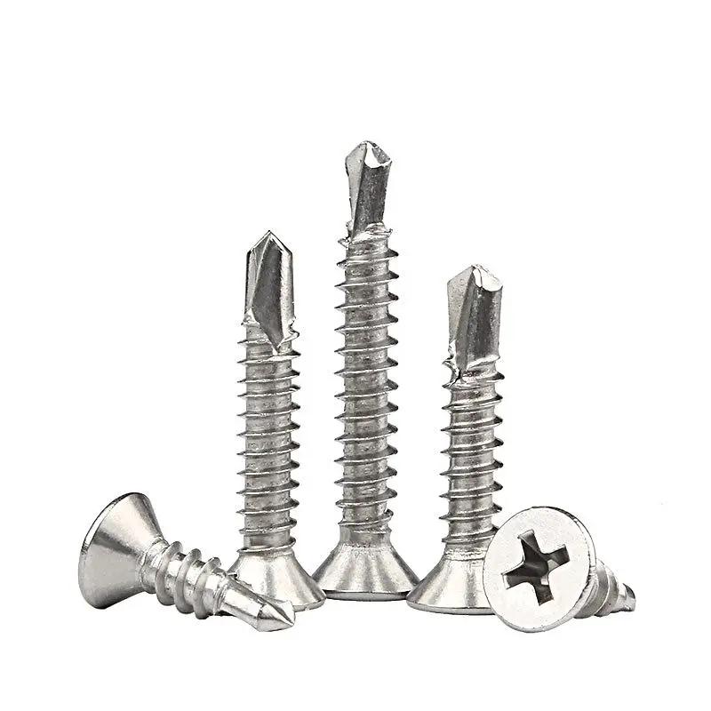 Custom Packaging 410 Stainless Steel M3.5 3.9 4.2 4.8 5.5 6.3 Csk Head Flat Head Self Drilling Screw