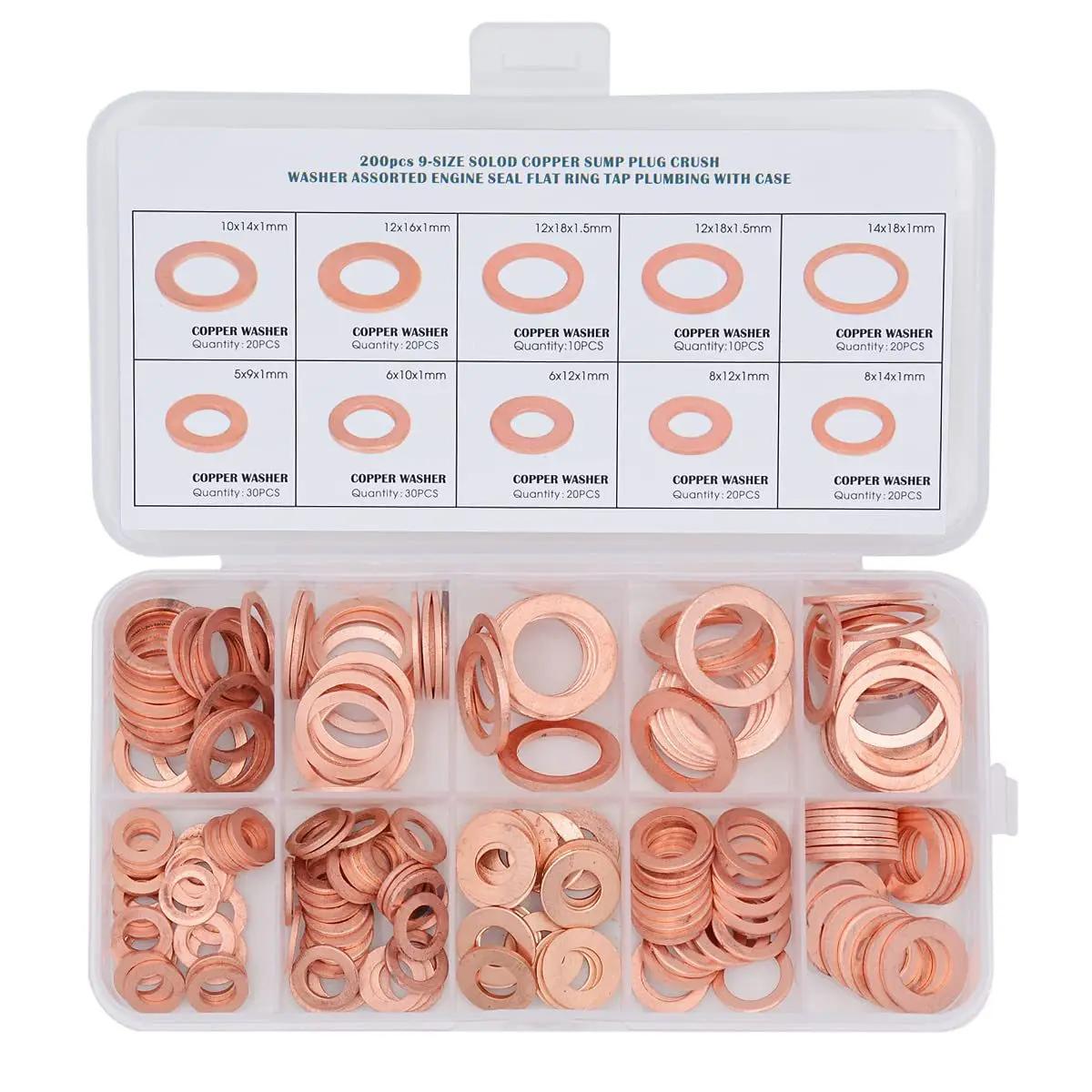 Factory high-quality 280-piece set of M5 spring steel washers, large flat washers, and copper washers.