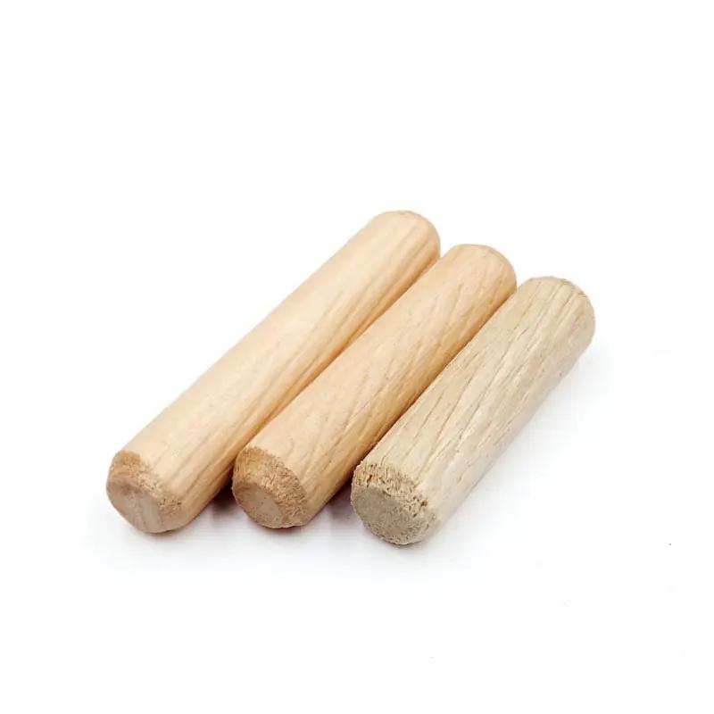 Factory Customized Threaded Round Head Solid Wood Dowel Pins for Cabinet Furniture Accessories (OEM/ODM Service)