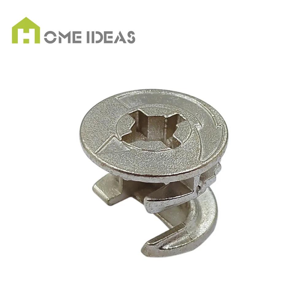2 in 1 Furniture Screw Connector Eccentric Cam Lock for Kitchen & Dining Cabinets Carbon Steel