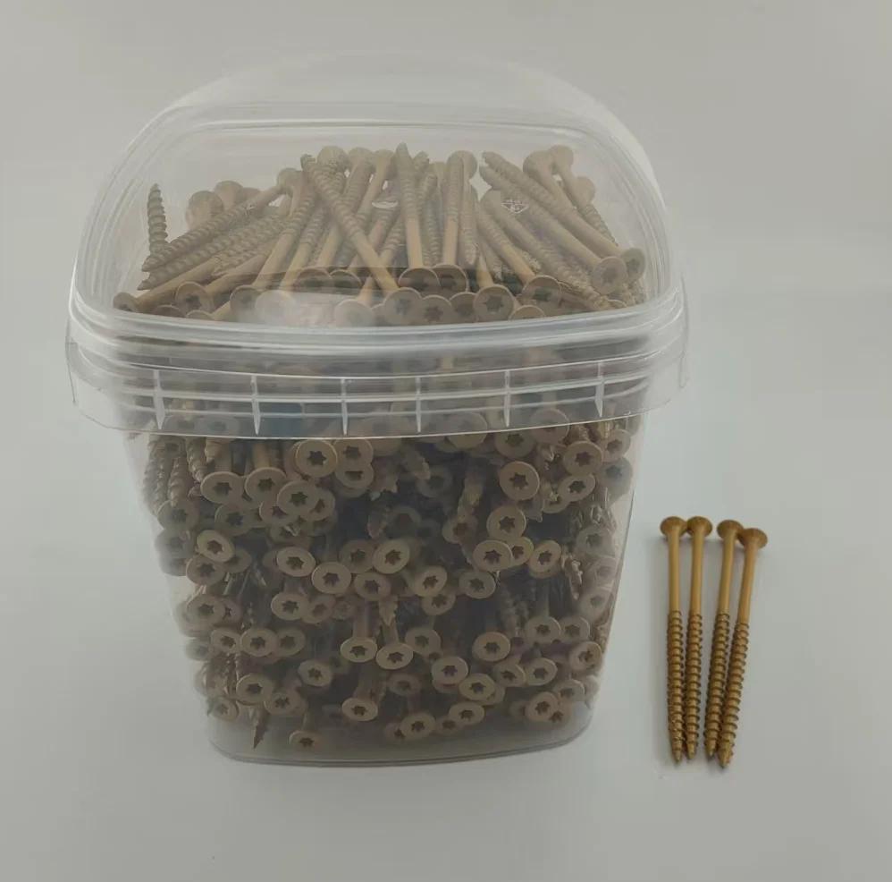 Carbon Steel Coarse Thread Combination Drive Deck Screws  #8/#9/#10 1.5-3 Inch Yellow Rustproof
