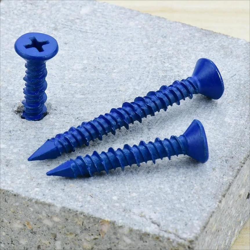 Factory-made high-quality metric/imperial carbon steel flat-head heavy-duty anchor bolts, galvanized grade 8 concrete screws, for anchoring.