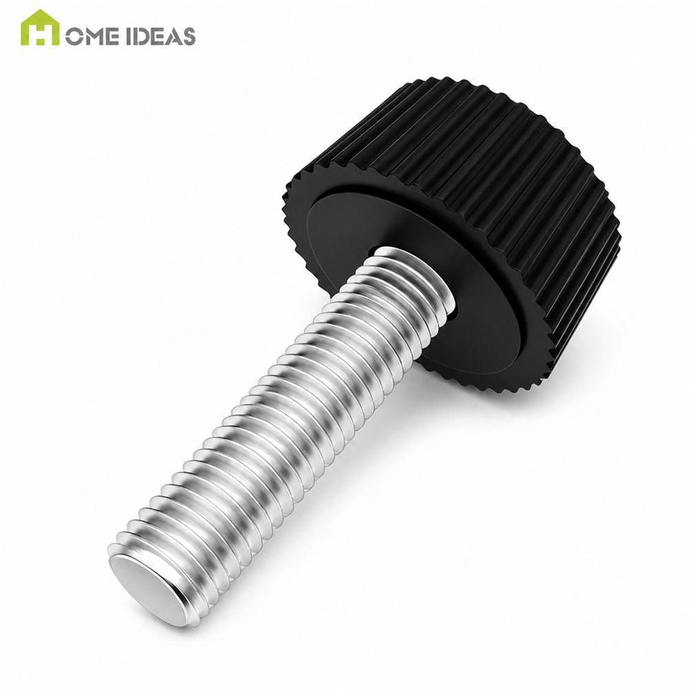 Black Knurled Round-Head Thumb Screw