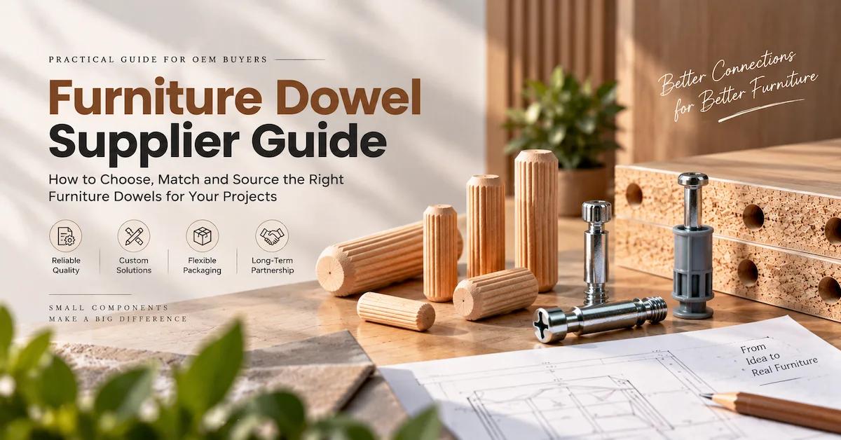 Furniture Dowel Supplier Guide: How OEM Buyers Match Wooden and Connector Dowels to Furniture Panel Drilling